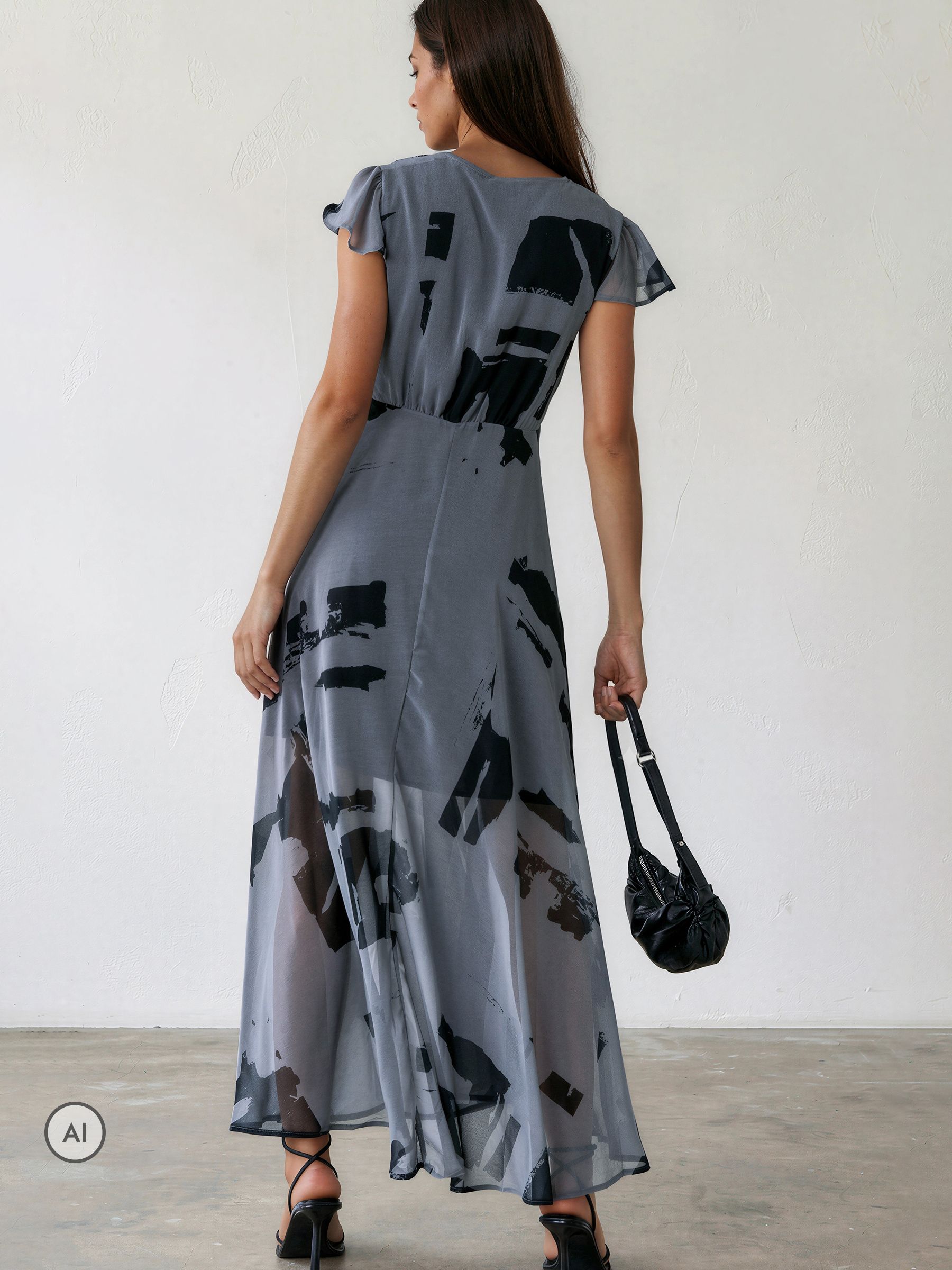 Buy Religion Grey/Black Indium Maxi Tea Dress from Next Lithuania