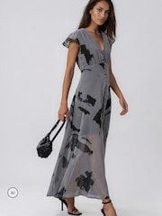 Religion Grey/Black Indium Maxi Tea Dress - Image 6 of 7