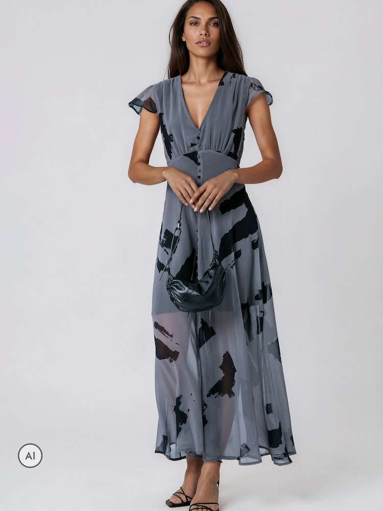 Religion Grey/Black Indium Maxi Tea Dress - Image 7 of 7 Religion Grey/Black Indium Maxi Tea Dress - Image 7 of 7