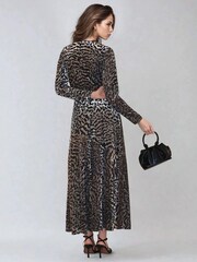 Religion Animal Emmy Maxi Dress In Slinky Velvet Burn Out Fabric - Image 4 of 6