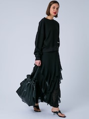 Religion Black Scarlet Ruffle Maxi Skirt In Layers Of Georgette - Image 6 of 7