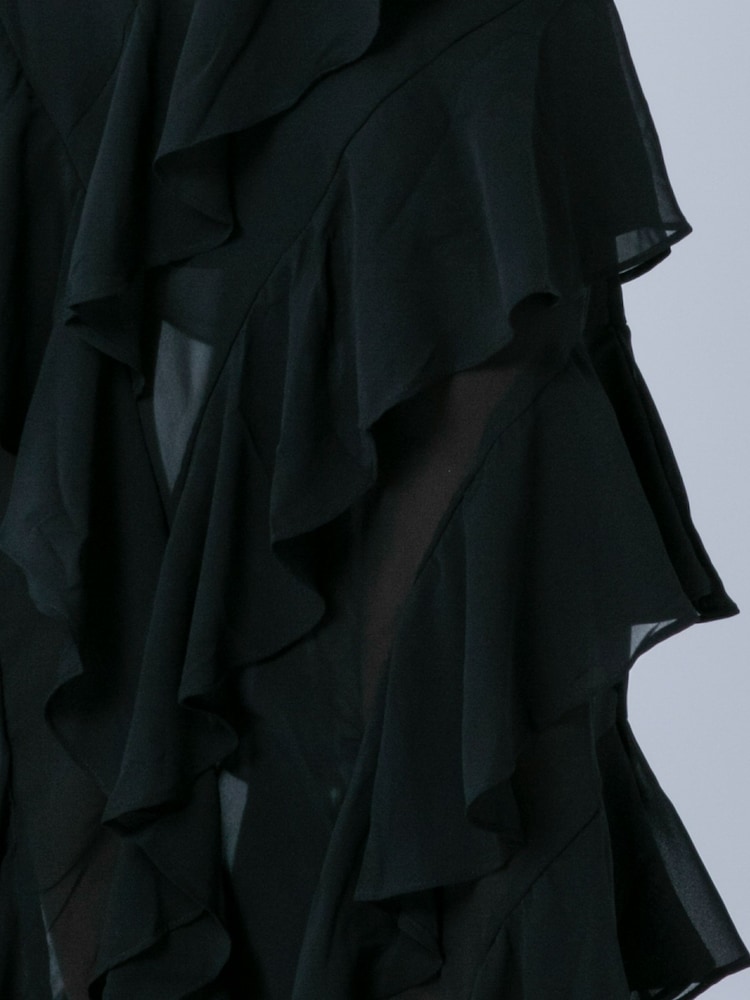 Religion Black Scarlet Ruffle Maxi Skirt In Layers Of Georgette - Image 7 of 7