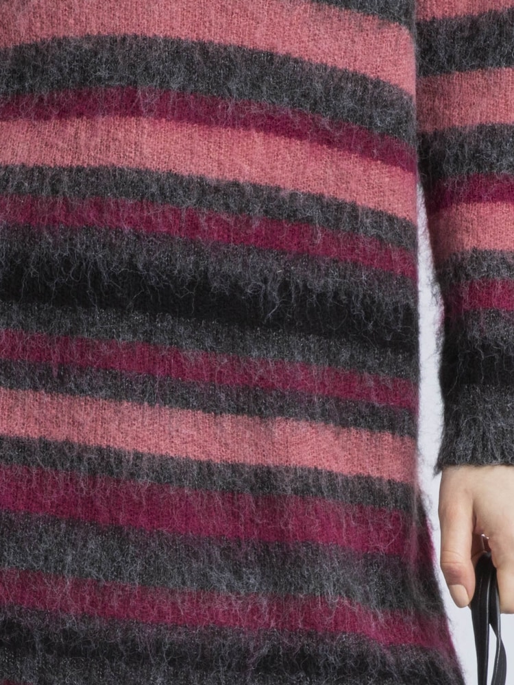 Religion Grey Saint Jumper V-Neck Jumper Dress in Multistripe - Image 6 of 6 Religion Grey Saint Jumper V-Neck Jumper Dress in Multistripe - Image 6 of 6