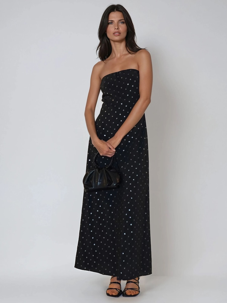 Religion Black Embellished Mila Maxi Column Dress With Sequins - Image 2 of 6 Religion Black Embellished Mila Maxi Column Dress With Sequins - Image 2 of 6