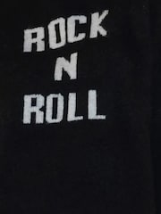 Religion Black Rock N Roll Slogan Courtney Hoodie Jumper In Soft Yarn - Image 6 of 6