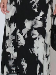 Religion Black Isabel Maxi Tea Dress In Abstract Monochrome Floral Print - Image 4 of 5