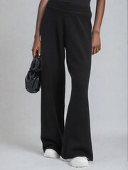Religion Black Luscious Knitted Quiet Luxury Joggers with Skull & Crossbone Jacquard - Image 1 of 4