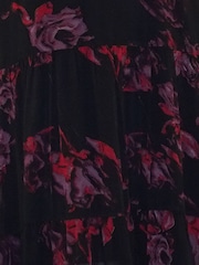 Religion Red Zoe Tiered Maxi Boho Dress With Tiered Skirt In Dark Floral - Image 6 of 6