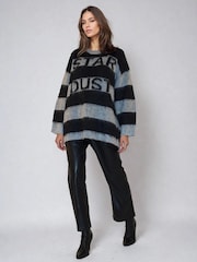 Religion Black Nancy Stripe Star Dust Jumper In Brushed Yarn - Image 2 of 6