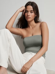 Blue Hidden Support Bandeau Bra Top - Image 1 of 8