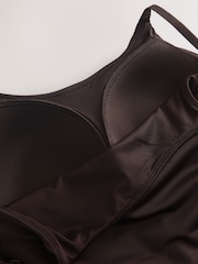 Mocha棕色 - 隱形支撐微纖維吊帶文胸上衣 - 圖片 6/7