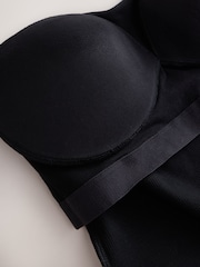 Black/White Hidden Support Cotton Rib Bandeau Bra Top - Image 6 of 6