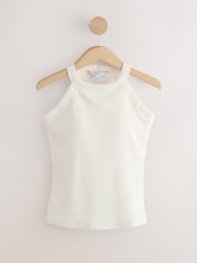 Orange/Cream Hidden Support High Neck Vest Bra Top - Image 6 of 9
