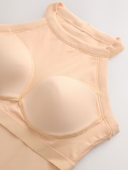 Orange/Cream Hidden Support High Neck Vest Bra Top - Image 9 of 9
