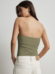 Khaki Green Hidden Support Bandeau Bra Top - Image 3 of 6