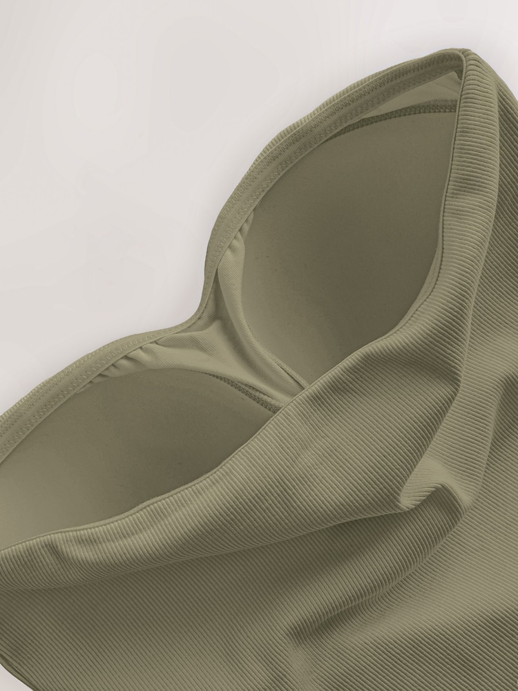 Khaki Green Hidden Support Bandeau Bra Top - Image 6 of 6 Khaki Green Hidden Support Bandeau Bra Top - Image 6 of 6
