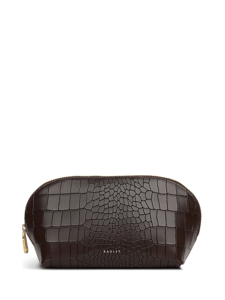 Radley Brown Commute Street Faux Croc Medium  Cosmetic Pouch - Image 1 of 2