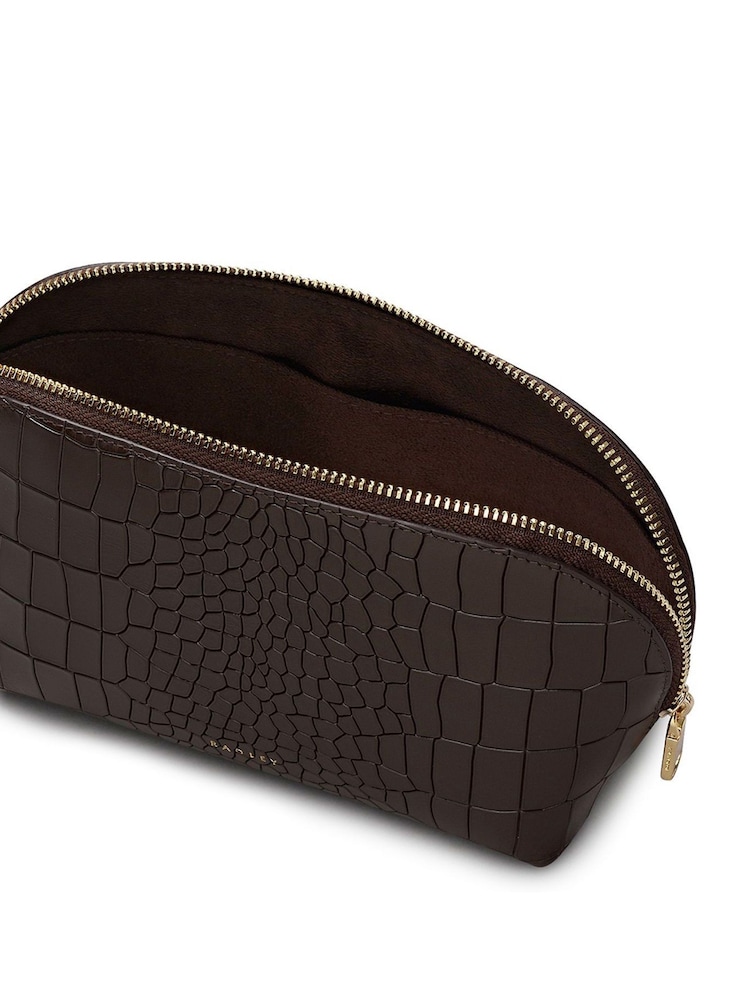 Radley Brown Commute Street Faux Croc Medium  Cosmetic Pouch - Image 2 of 2