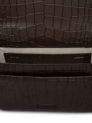 Radley Westwell Lane - Faux Croc Small Flapover Cross-Body Brown Bag - Image 3 of 5