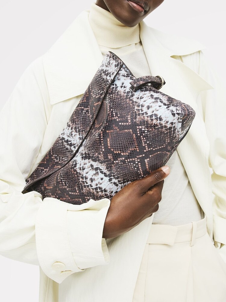 Radley Red Fleet Street Faux Snake Print Large Flapover Clutch - Image 5 of 5