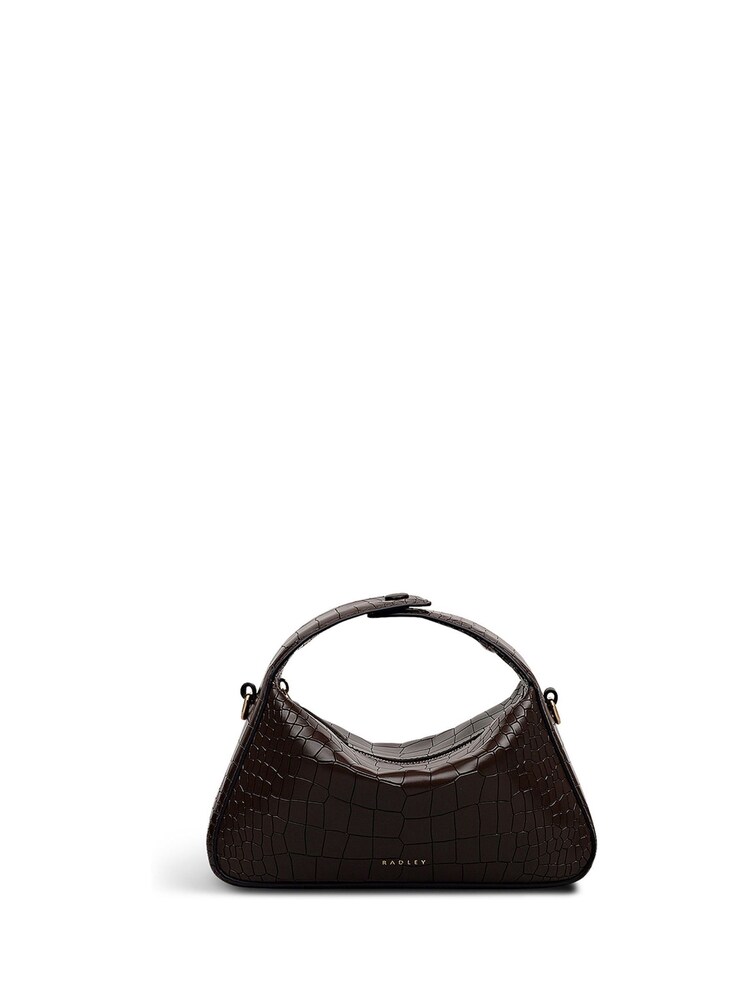 Radley De Beauvoir - Faux Croc Small Ziptop Brown Grab Bag - Image 1 of 5 Radley De Beauvoir - Faux Croc Small Ziptop Brown Grab Bag - Image 1 of 5