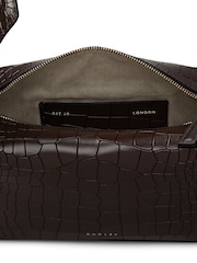 Radley De Beauvoir - Faux Croc Small Ziptop Brown Grab Bag - Image 3 of 5