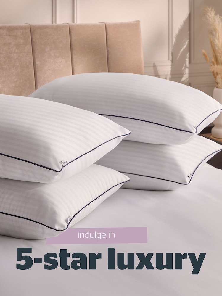 Silentnight Hotel Collection Luxury Piped Pillows 4 Pack - Image 2 of 9