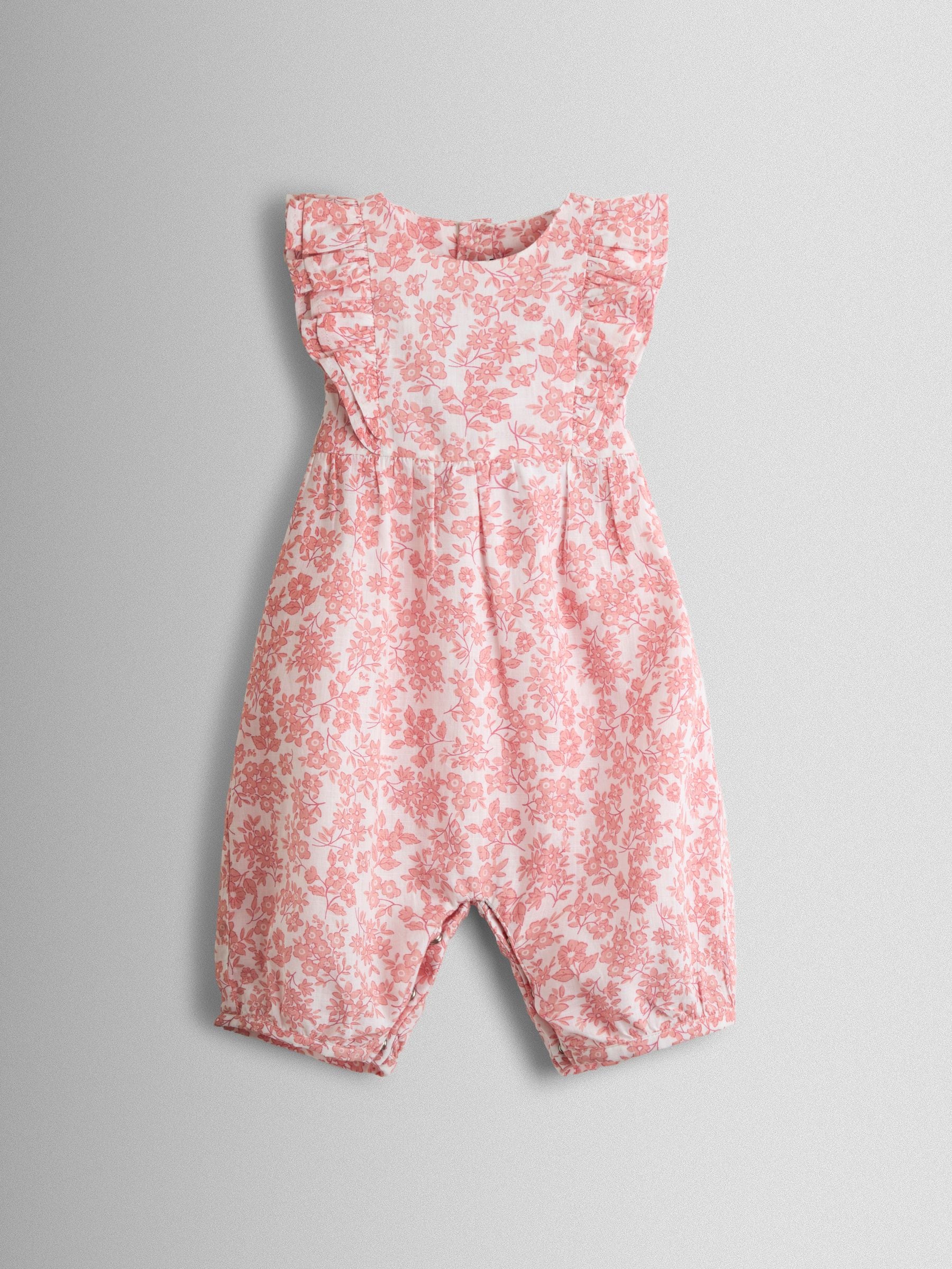 Jojo Maman Bébé Pink Floral Printed Romper