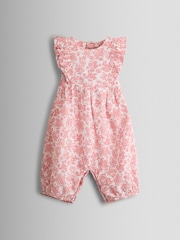 JoJo Maman Bébé Pink Floral Printed Romper - Image 1 of 3