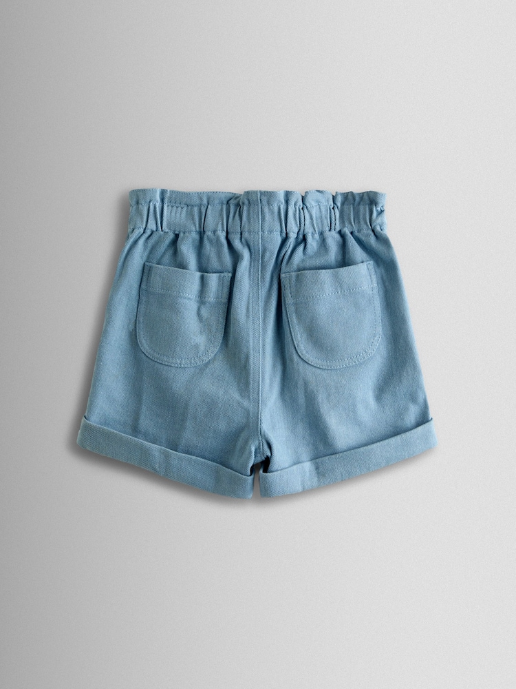 JoJo Maman Bébé Blue Floral Embroidered Twill Shorts - Image 2 of 3
