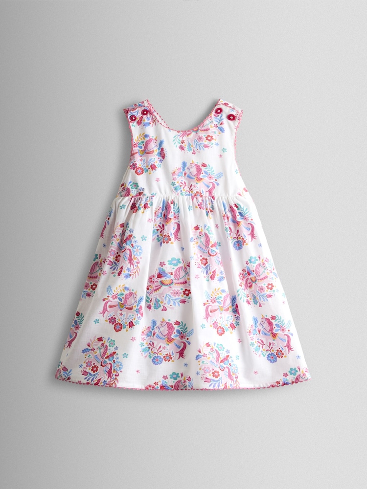 JoJo Maman Bébé White Cross Back Sun Dress - Image 1 of 4