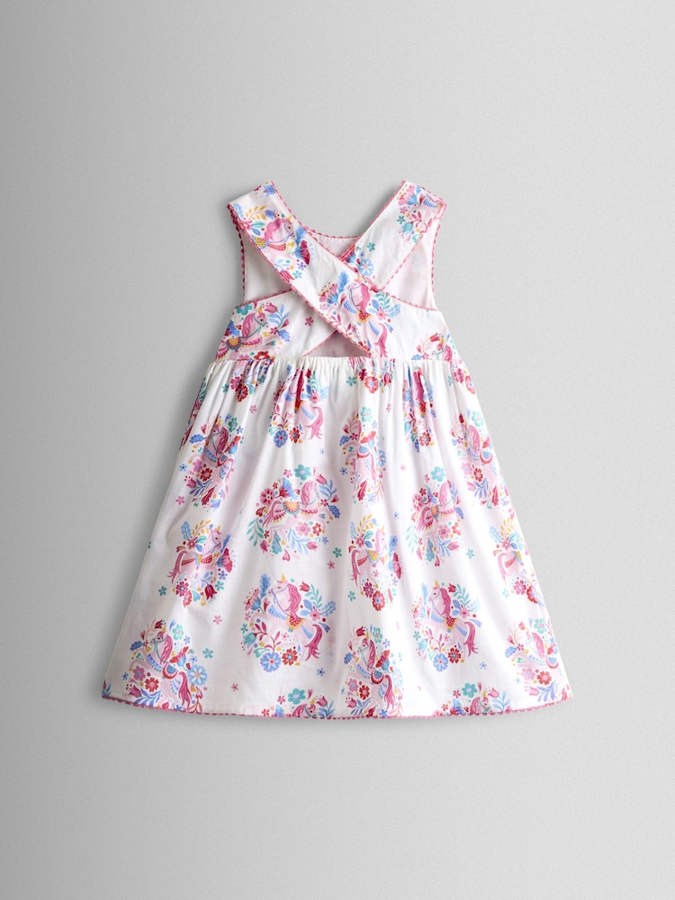 JoJo Maman Bébé White Cross Back Sun Dress - Image 2 of 4