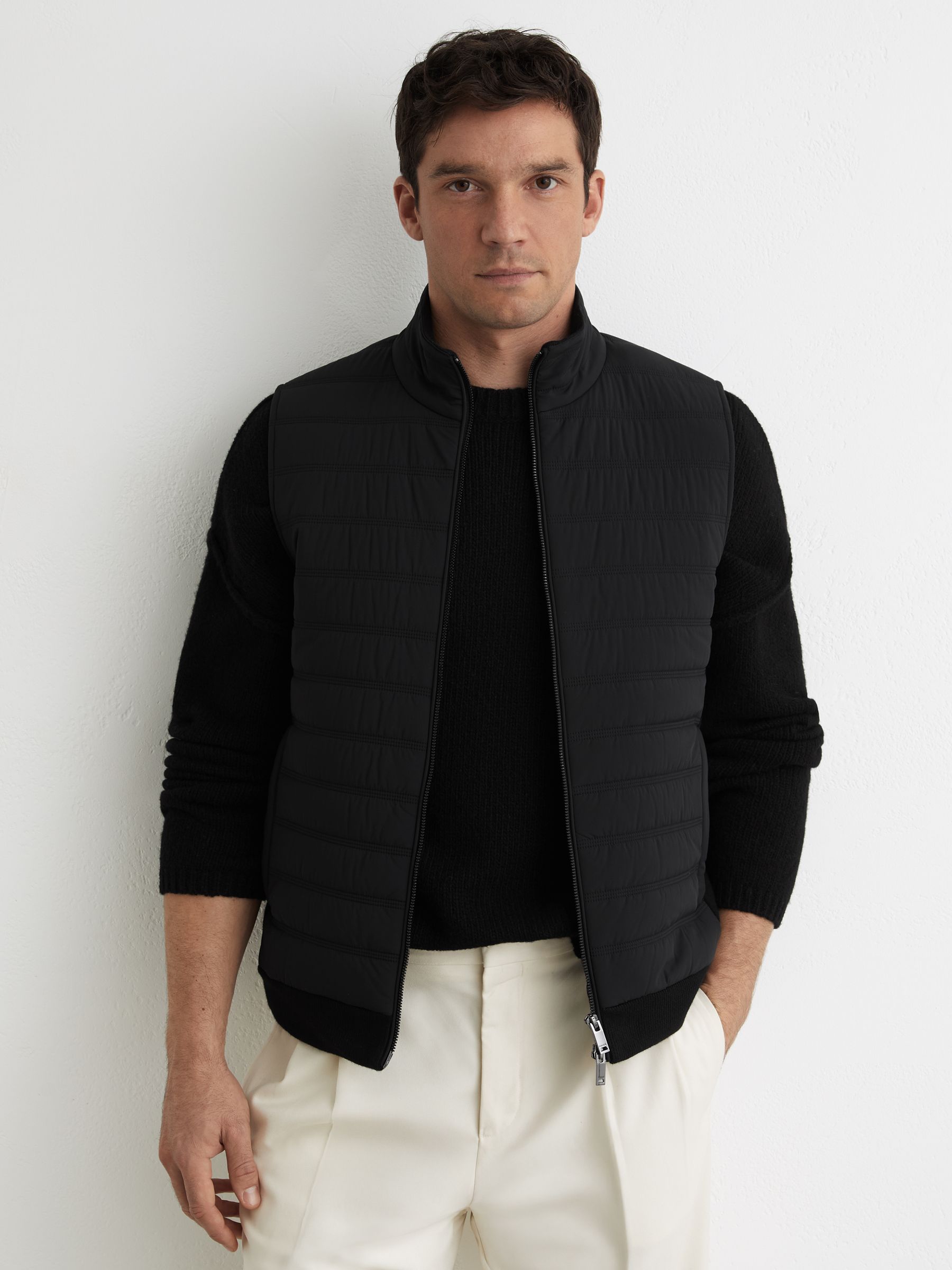 gypsohila Sucre Gilet 【BlackNavy】 Buy Reiss Black Newford Funnel-Neck Quilted Knit Gilet from Next USA