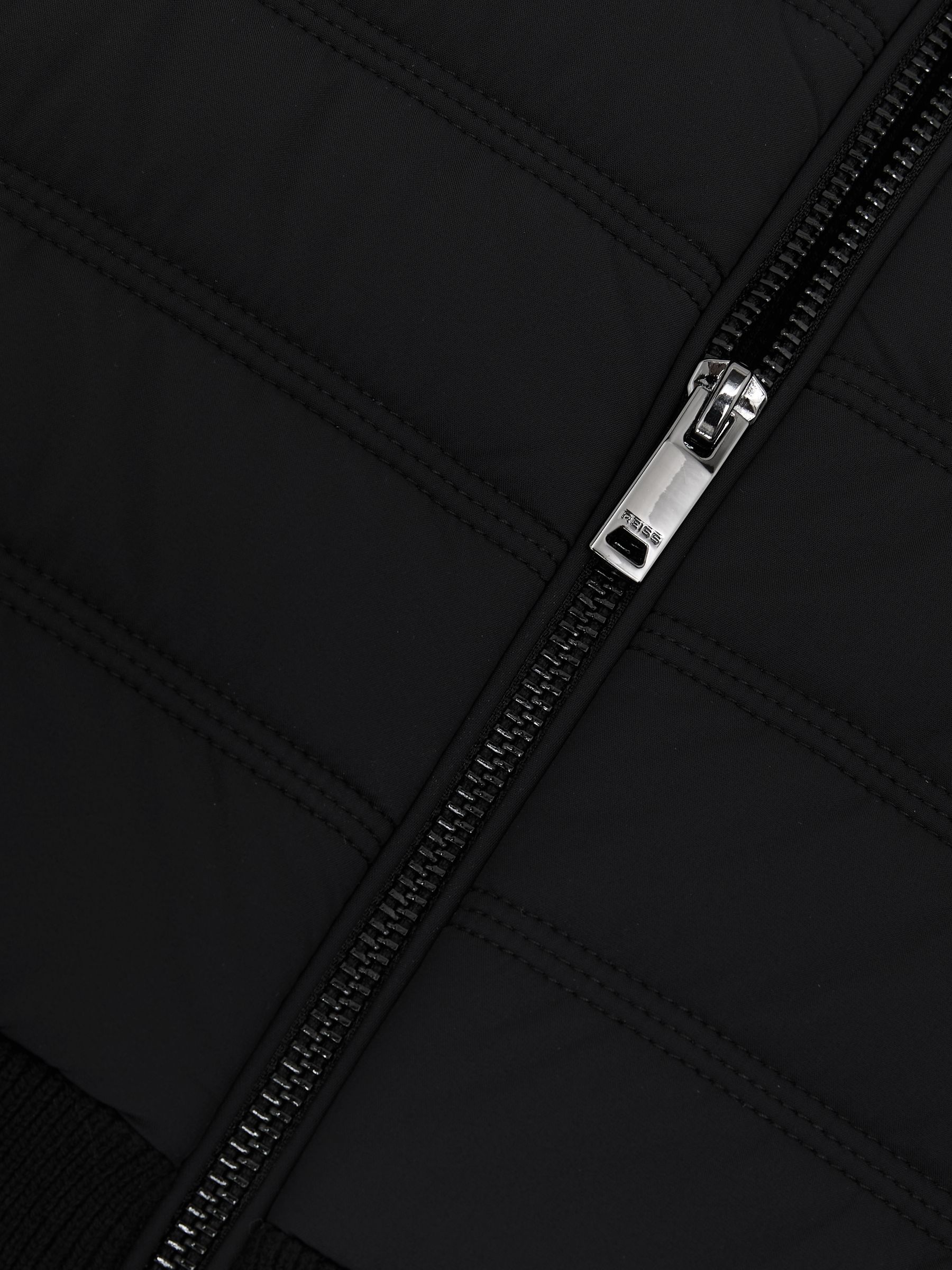 Buy Reiss Black Newford Funnel-Neck Quilted Knit Gilet from Next USA