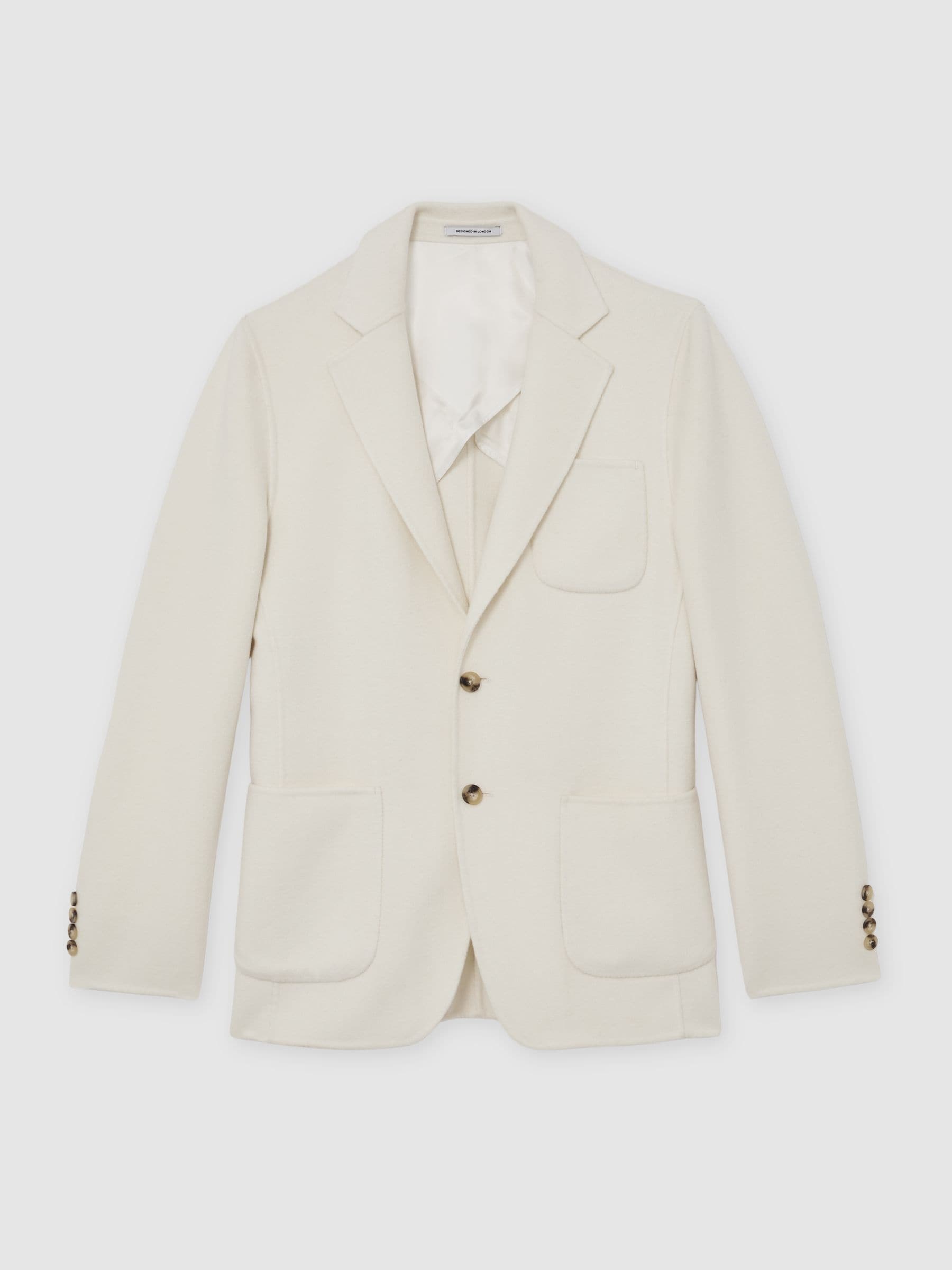 Buy Reiss Off White Joseph Wool-Blend Single-Breasted Blazer