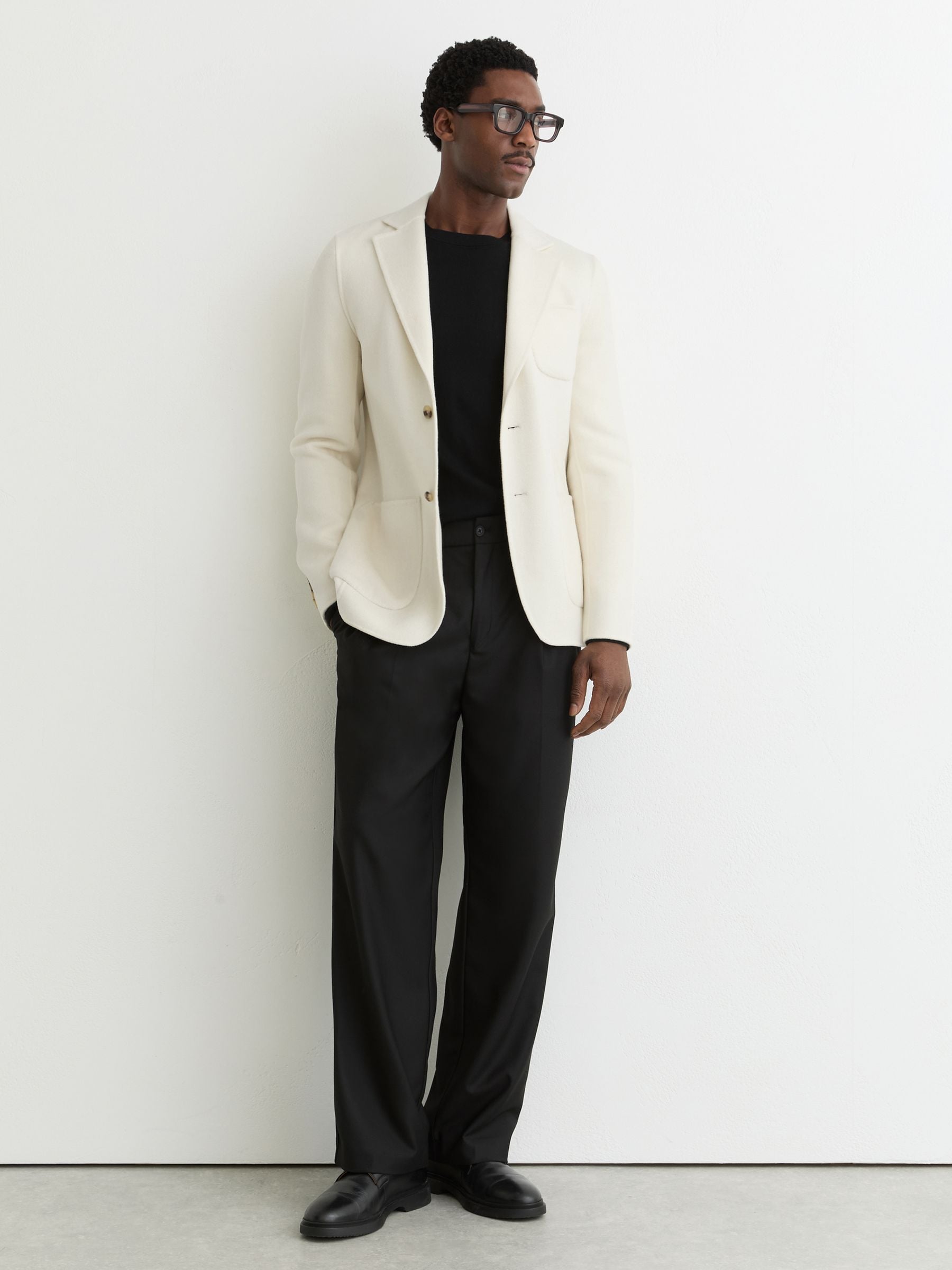 Buy Reiss Off White Joseph Wool-Blend Single-Breasted Blazer