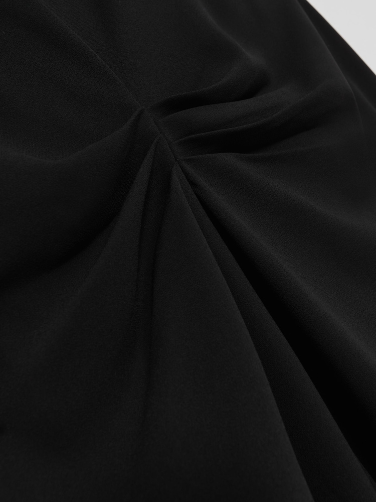 Reiss Black Saskia Asymmetric Draped Midi Dress - Image 7 of 7 Reiss Black Saskia Asymmetric Draped Midi Dress - Image 7 of 7