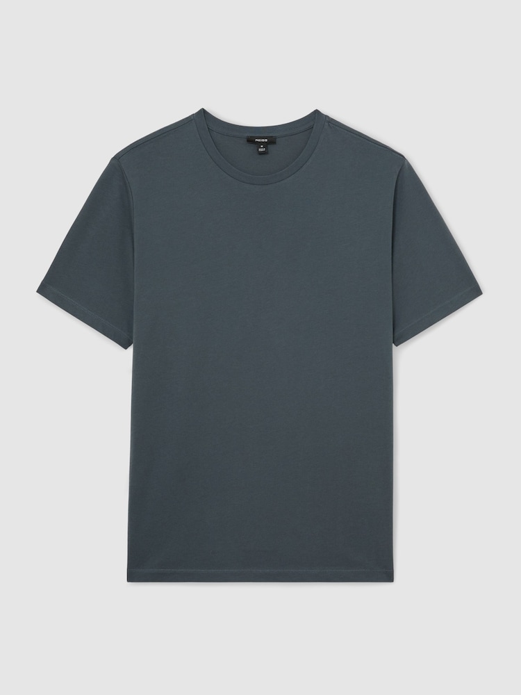 Reiss Petrol Blue Bless Cotton Crew-Neck T-Shirt - Image 2 of 6