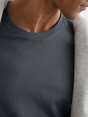 Reiss Petrol Blue Bless Cotton Crew-Neck T-Shirt - Image 4 of 6