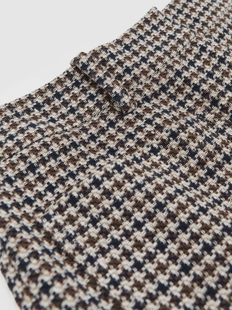 Reiss Navy Neutral Check Evie Trousers - Image 7 of 7 Reiss Navy Neutral Check Evie Trousers - Image 7 of 7