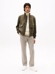 Tommy Hilfiger Green Smart Casual Zip-Thru Leather Jacket - Image 3 of 5