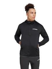 adidas Terrex Black Xperior Climawarm Light Fleece Hooded Jacket - Image 1 of 5