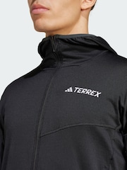 adidas Terrex Black Xperior Climawarm Light Fleece Hooded Jacket - Image 2 of 5
