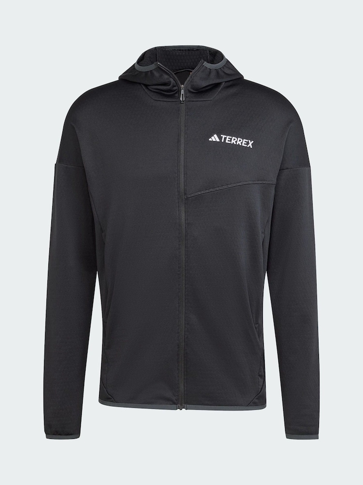 adidas Terrex Black Xperior Climawarm Light Fleece Hooded Jacket - Image 5 of 5