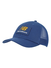 New Balance Blue NB Stacked Patch Logo Trucker Hat - Image 1 of 3