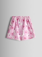 JoJo Maman Bébé Frill Shoulder Seersucker Top & Short Set - Imaginea 4 din 6