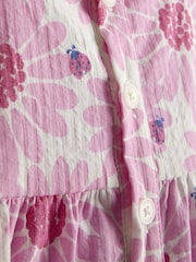 JoJo Maman Bébé Frill Shoulder Seersucker Top & Short Set - Imaginea 6 din 6