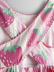 JoJo Maman Bébé Pink Cross Back Sun Dress - Image 3 of 4