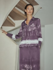 Purple Floral Border Print Long Sleeve Shirt - Image 2 of 8