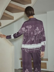 Purple Floral Border Print Long Sleeve Shirt - Image 4 of 8